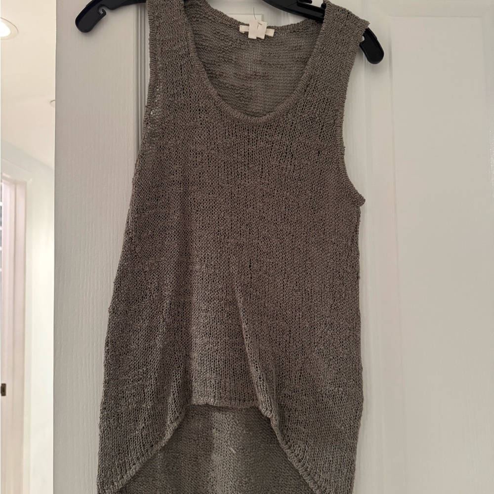Helmut Lang Textured Knit Top in Grey/Taupe